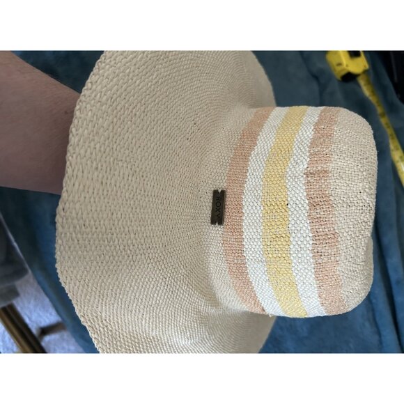 ROXY Hat M/L Women's Straw Sun Hat Sound Of The Ocean Surf Style Beach Boho VTG - Picture 9 of 9